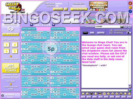 Cheeky Bingo Lobby